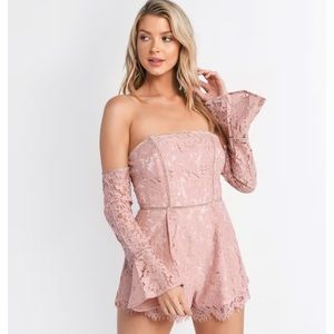 COPY - ANGELICA OFF THE SHOULDER ROMPER - ROSE